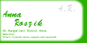 anna roszik business card